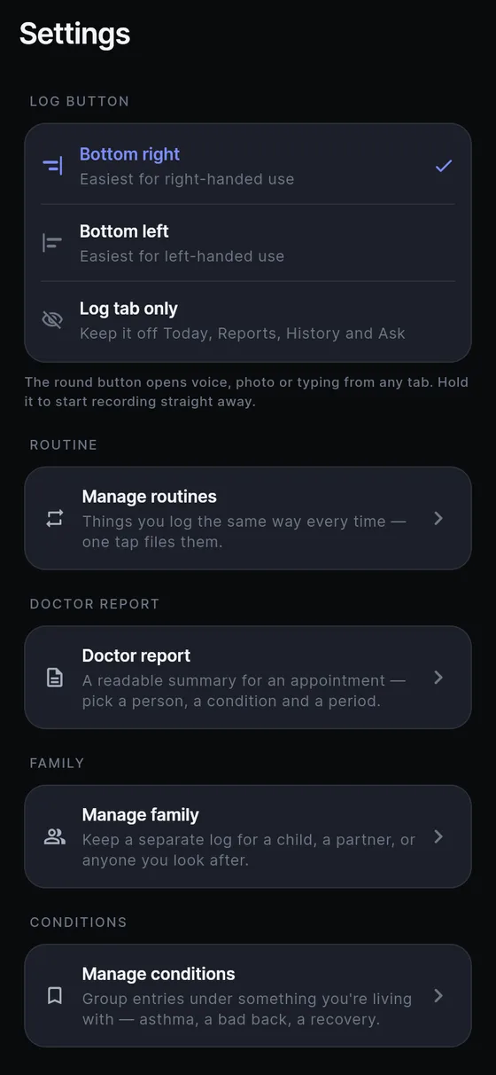 Sayved: Export your health diary as a CSV